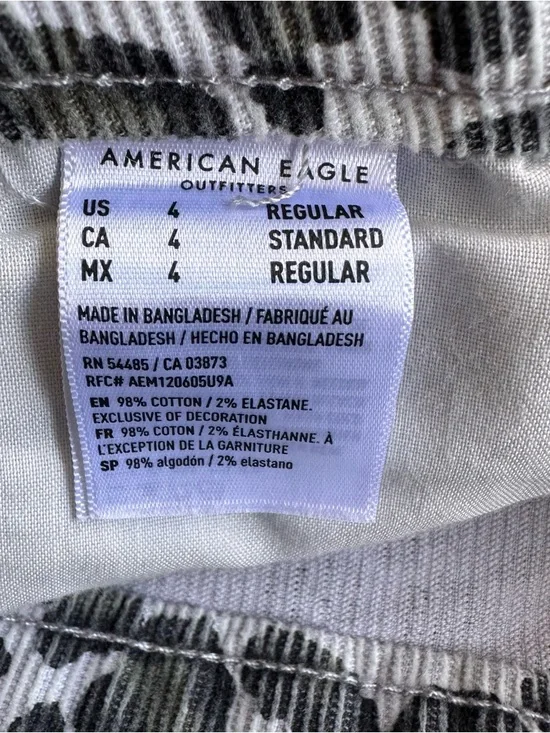 American Eagle Women Stretch Corduroy Leopard Animal Print Mini Skirt Size 4 EUC - Picture 7 of 7